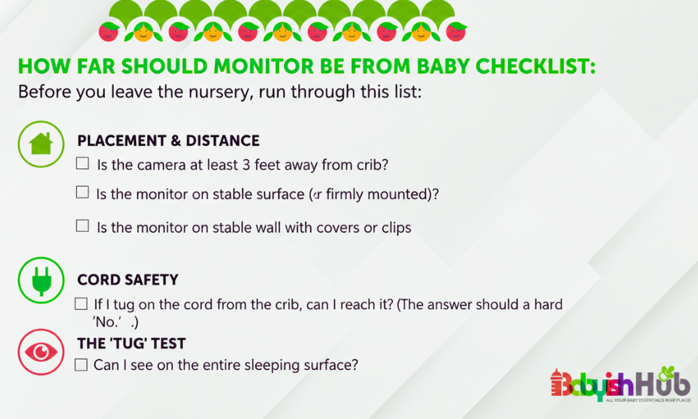 how far away should baby monitor be from baby