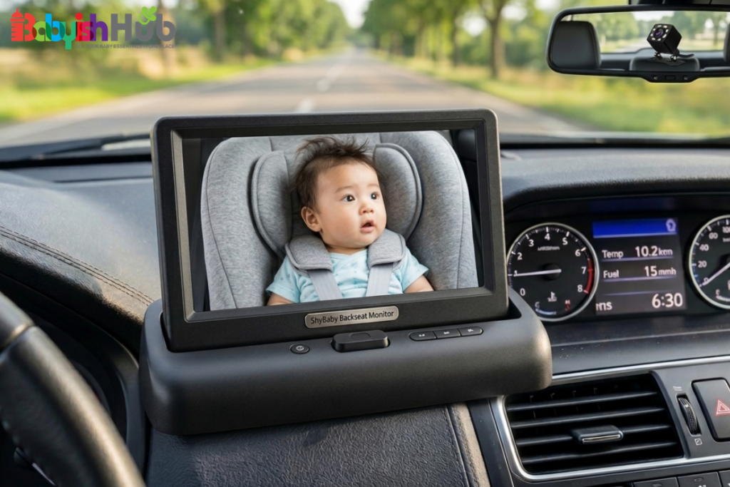 7. ShyBaby Backseat Camera Monitor Wireless Car camera for Baby