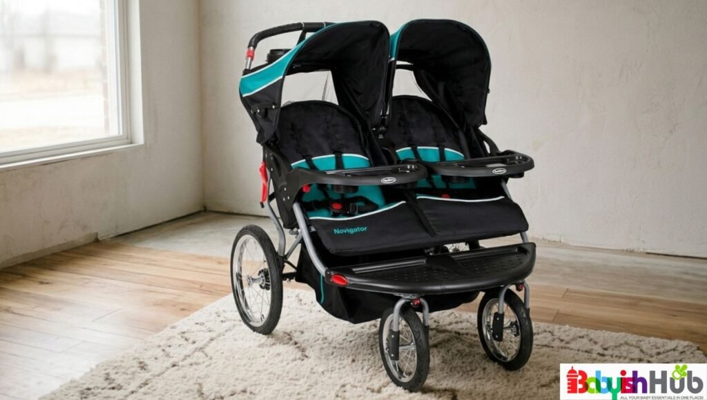 Double jogging stroller with car seat